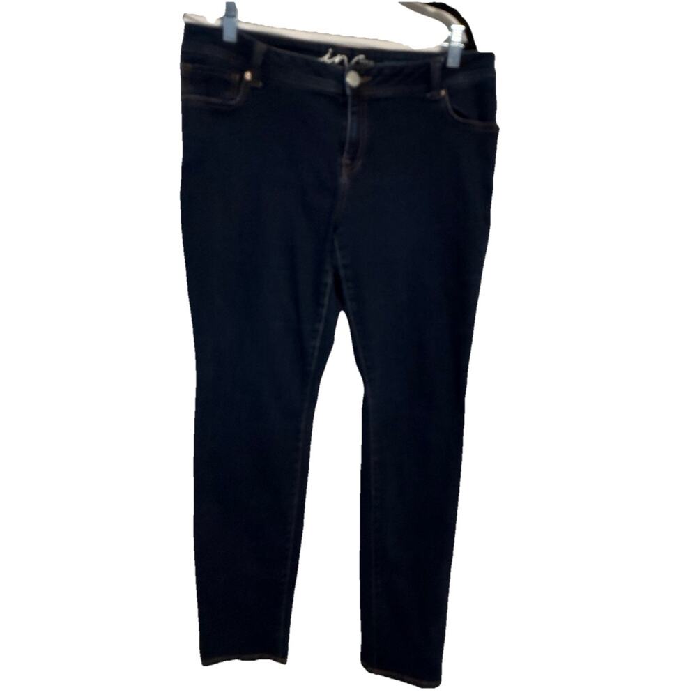 INC Denim Skinny Leg Curvy Fit Dark Wash Stretch Jeans Women’s Size 14